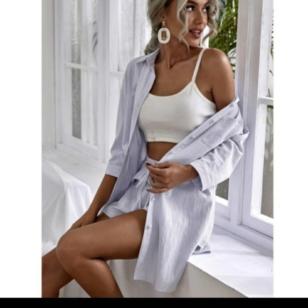 2-Piece Dusty Purple Short Set